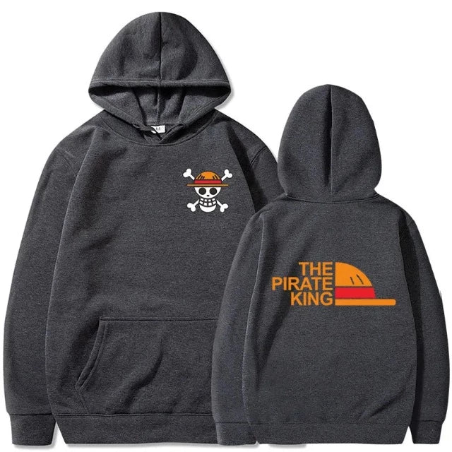 Sweat One Piece Jolly Roger Pirate King gris