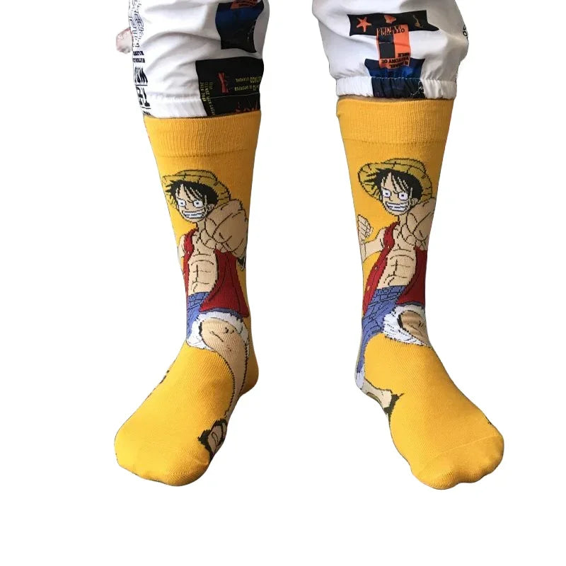 One Piece Luffy Lange Baumwollsocken