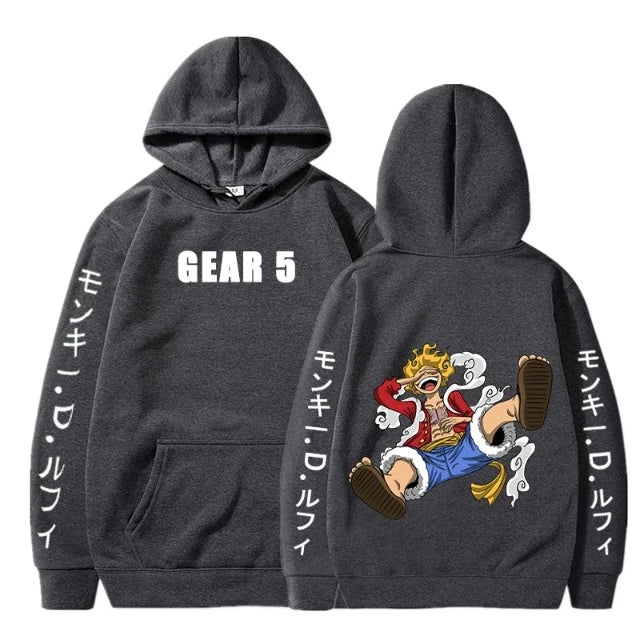 Sweat Pull One Piece Luffy Gear 5 Gris Foncé