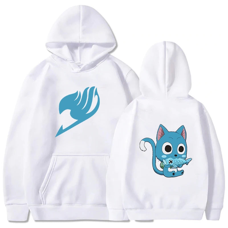 Sweat Pull à Capuche Fairy Taill Happy Poisson Blanc