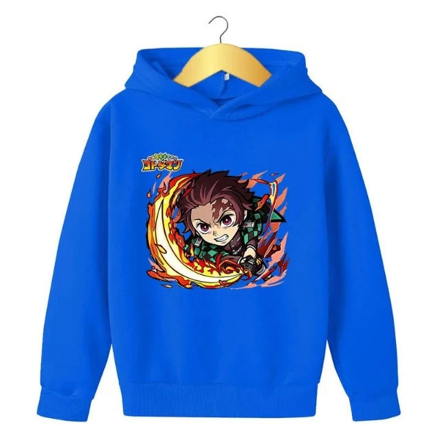 Sweat pour Enfant Demon Slayer Tanjiro Pull bleu