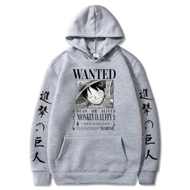 One Piece Luffy Wanted Sweatshirt 8 Farben