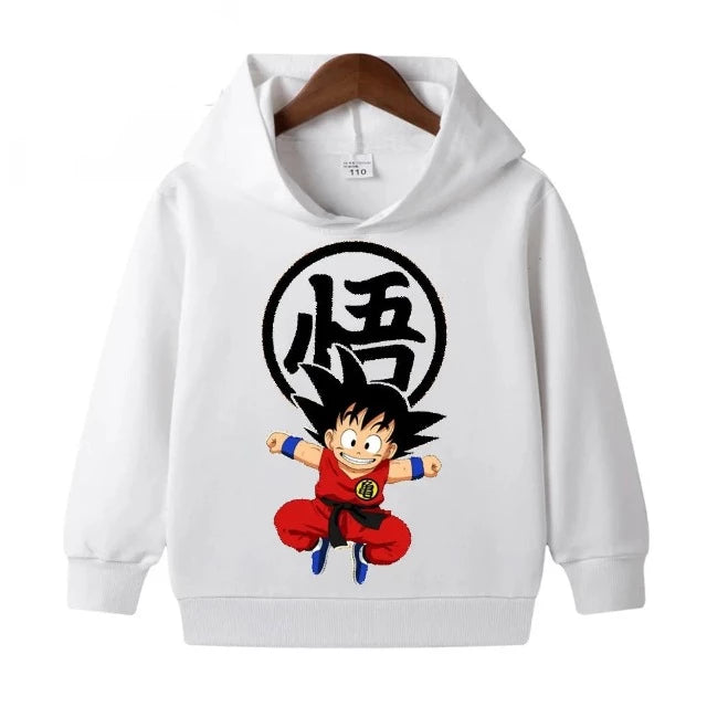 Sweat Enfant Dragon Ball Pull Goku Kanji BLANC