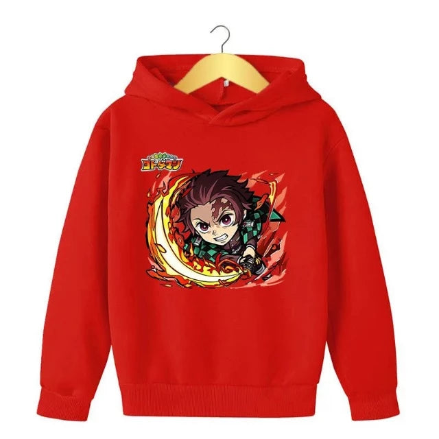 Sweat pour Enfant Demon Slayer Tanjiro Pull rouge