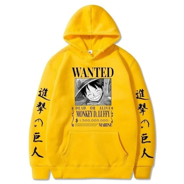 One Piece Luffy Wanted Sweatshirt 8 Farben