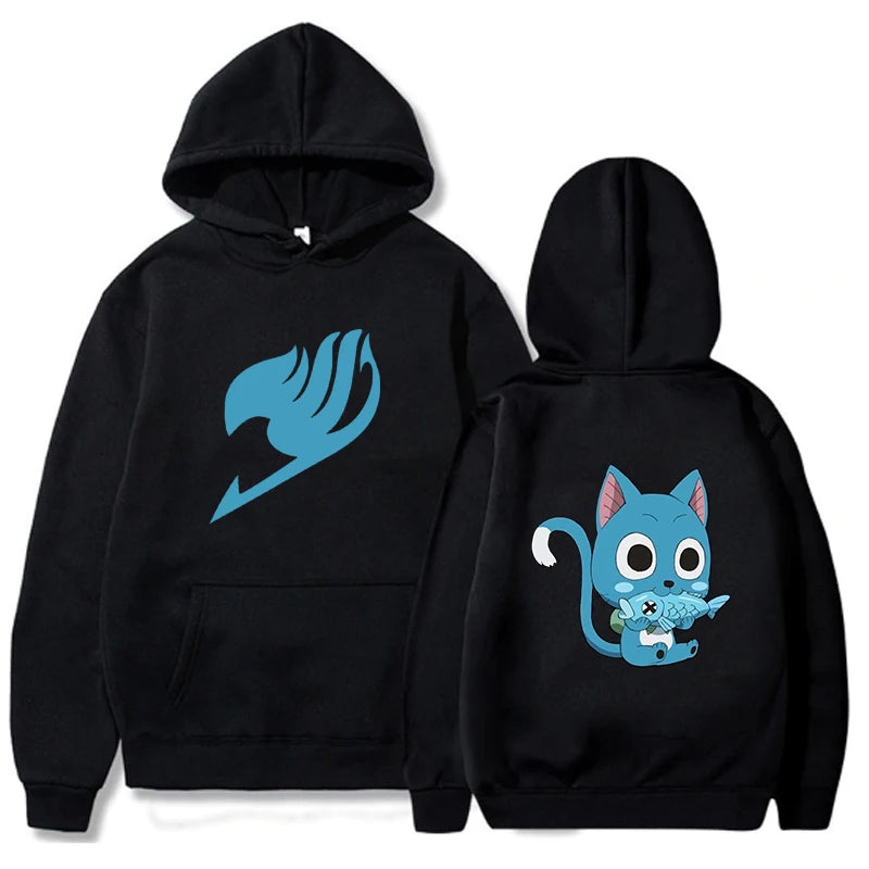 Sweat Pull à Capuche Fairy Taill Happy Poisson Noir