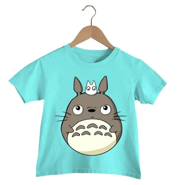 T-Shirt Enfant Totoro Mignon Fille et Garçon BLEU