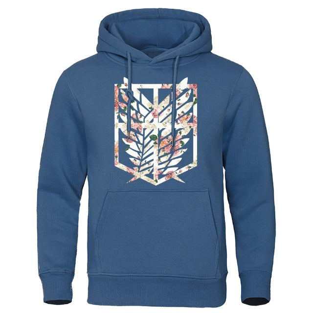 Sweat Attaque des Titans Logo Déstructuré bleu