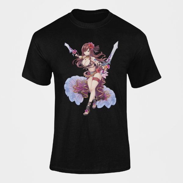 T-Shirt Erza Scarlett Manga Fairy Tail noir