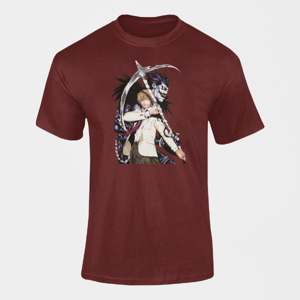 T-Shirt Light & Ryuk Manga Death Note bordeaux