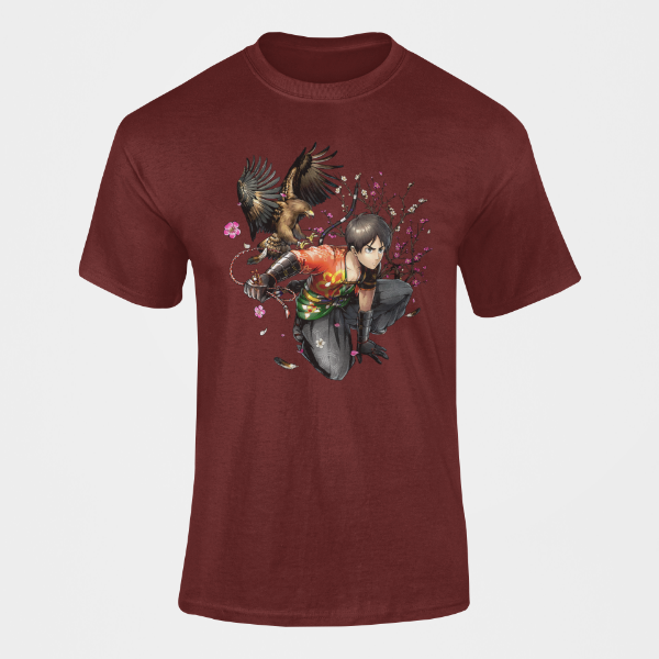 T-shirt Eren Nouvel An Attaque des Titans bordeaux
