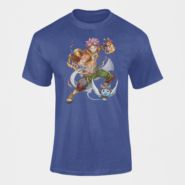 T-Shirt Happy et Natsu Manga Fairy Tail bleu