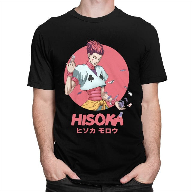 Hisoka Manga Hunter x Hunter Beflocktes T-Shirt für Erwachsene, Herren und Damen, kurzärmelig