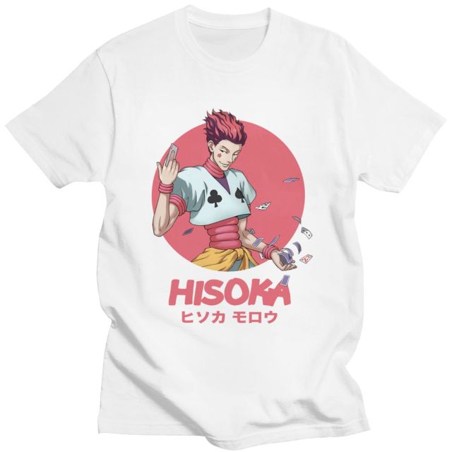 Hisoka Manga Hunter x Hunter Beflocktes T-Shirt für Erwachsene, Herren und Damen, kurzärmelig