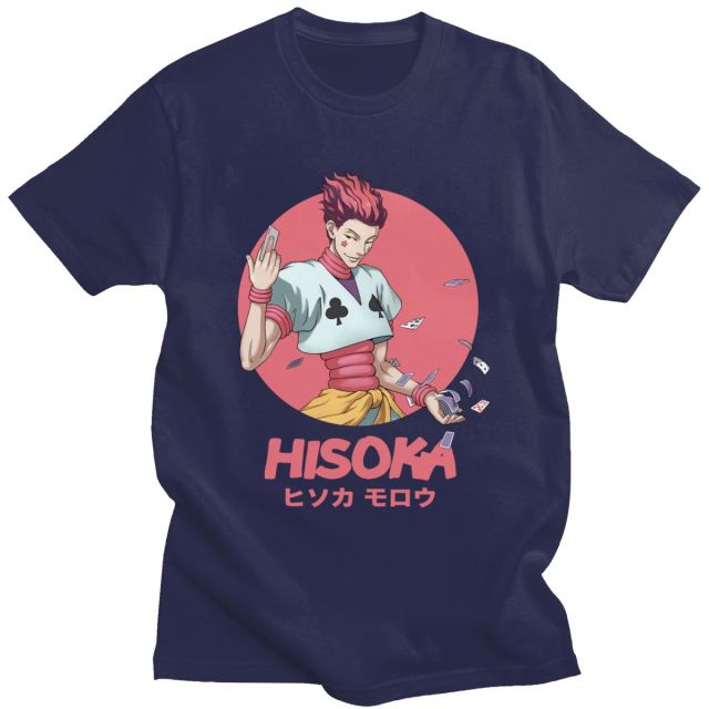 Hisoka Manga Hunter x Hunter Beflocktes T-Shirt für Erwachsene, Herren und Damen, kurzärmelig