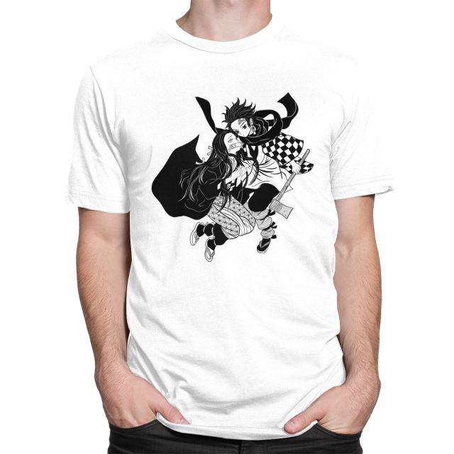 T-Shirt Manga Demon Slayer Tanjiro & Nezuko (6 Coloris) Floqué Adulte Homme Femme Courtes Manches