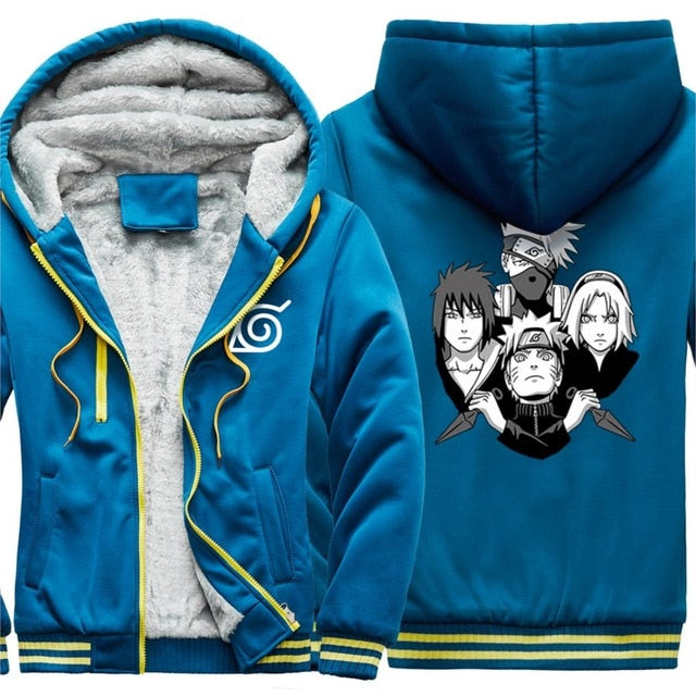 Cappotto invernale Naruto (9 colori) Giacca bomber Manga con cappuccio in pile invernale per uomo adulto donna
