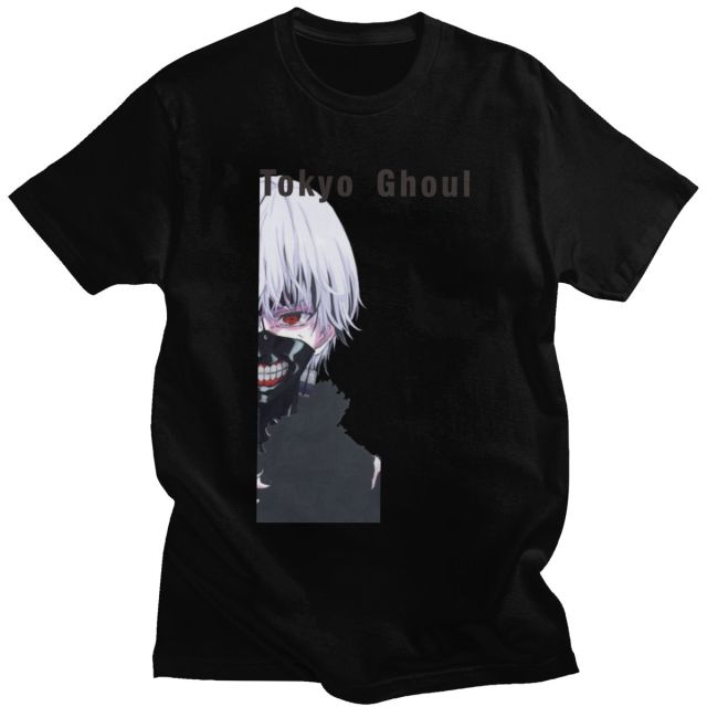 T-Shirt Manga Tokyo Ghoul Kanji Floqué Adulte Homme Femme Courtes Manches