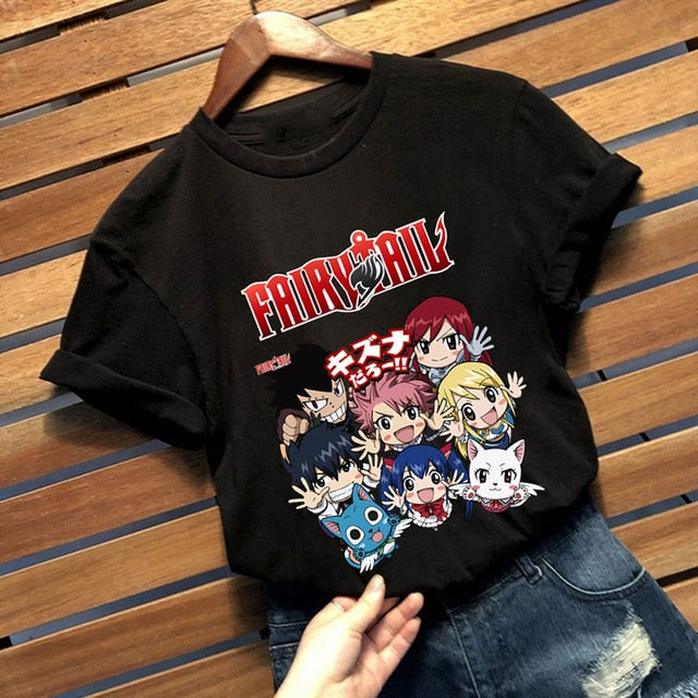 Tee-Shirt Manga Fairy Tail Floqué Adulte Homme Femme Courtes Manches