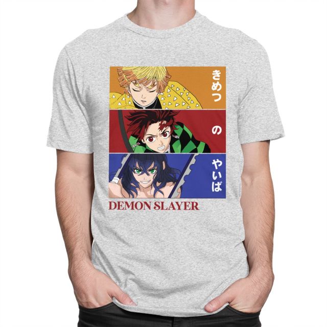 Demon Slayer Manga T-Shirt (6 Farben) Beflockt Erwachsene Männer Frauen Kurze Ärmel