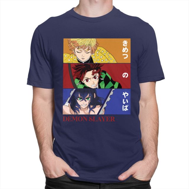 Demon Slayer Manga T-Shirt (6 Farben) Beflockt Erwachsene Männer Frauen Kurze Ärmel