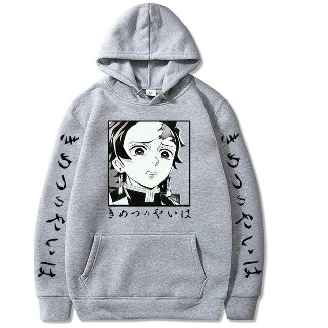 Sweatshirt Demon Slayer Tanjiro gris