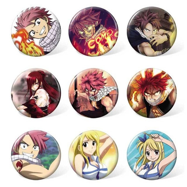 Fairy Tail Pins (9 Stück)