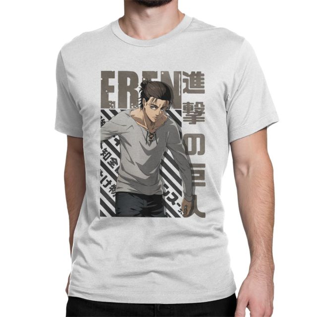 Eren Jaeger Attack on Titan Temporada 4 Flocked Camiseta de manga corta para hombres y mujeres adultos