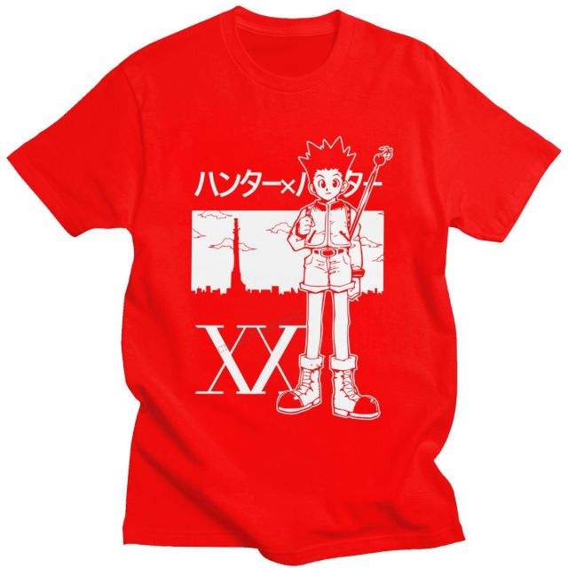 T-shirt Gon Manga Hxh Floqué Adulte Homme Femme Courtes Manches