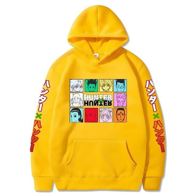 Pull Hxh Personnages Principaux jaune