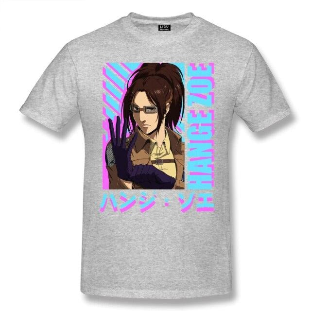 T-shirt Hange Zoe Attaque des Titans Floqué Adulte Homme Femme Courtes Manches Manga
