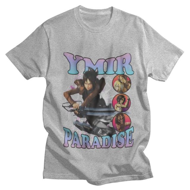 Ymir Attack on Titan Beflocktes T-Shirt Erwachsene Männer Frauen Kurzarm Manga