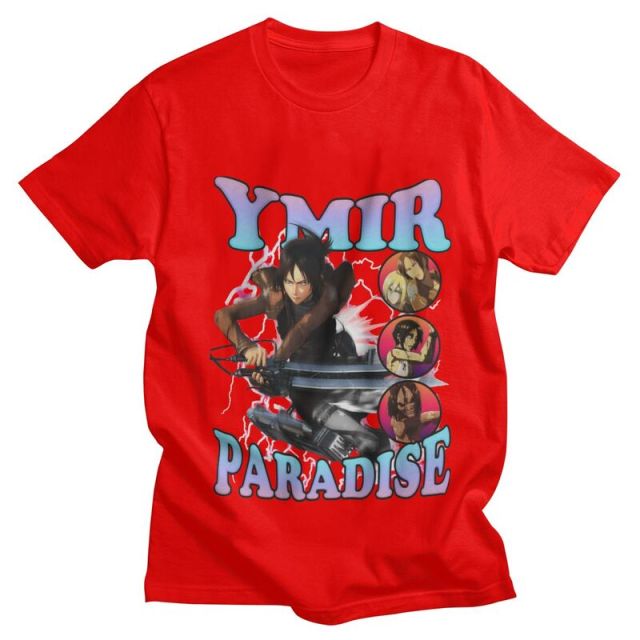 Ymir Attack on Titan Beflocktes T-Shirt Erwachsene Männer Frauen Kurzarm Manga
