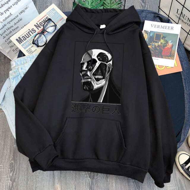 Sweat A Capuche Titan Colossal Attaque Des Titans noir
