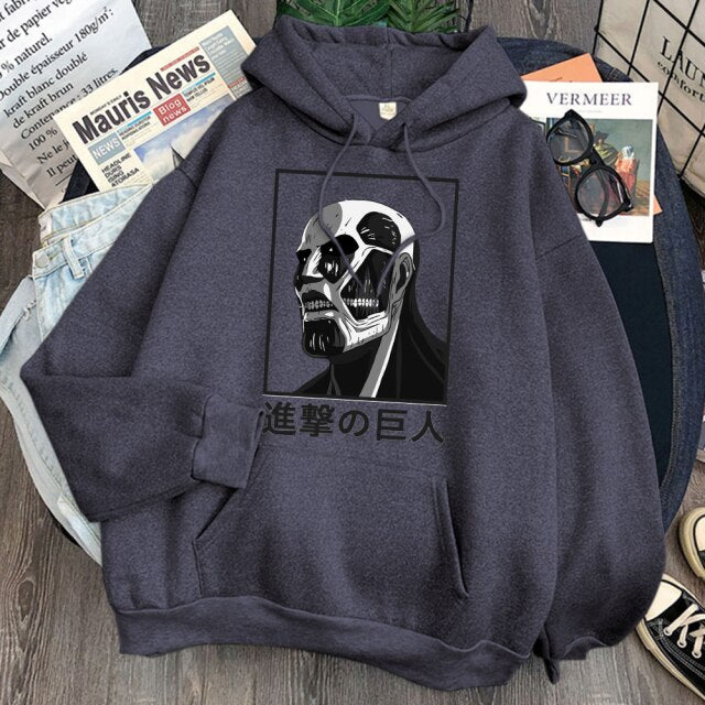 Sweat A Capuche Titan Colossal Attaque Des Titans gris
