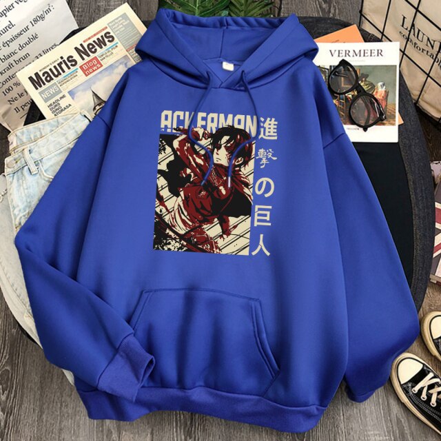 Levi Ackerman Attack On Titan Felpa Adulto Uomo Donna Maniche lunghe Manga AOT