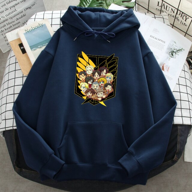 Sweat A Capuche Personnages Attaque Des Titans Adulte Homme Femme Longues Manches Manga