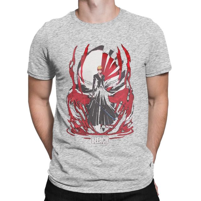 Ichigo Manga Bleach flocado camiseta adultos hombres mujeres manga corta