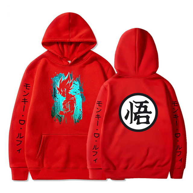 Sweat A Capuche Goku Ultra Instinct Manga Dragon Ball Z Adulte Homme Femme Longues Manches rouge