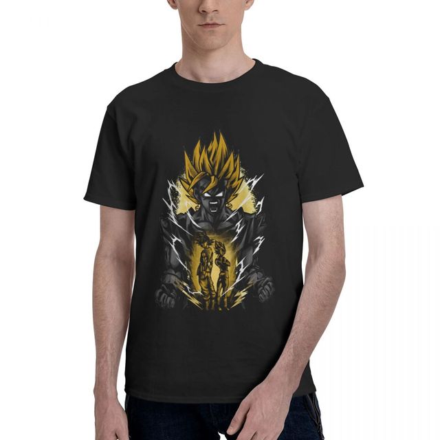 Vegito SSJ Dragon Ball Manga beflocktes T-Shirt für Erwachsene, Herren und Damen, kurze Ärmel