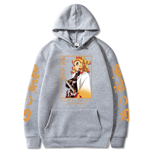 Sweat Demon Slayer Kyojuro Pilier de la Flamme gris