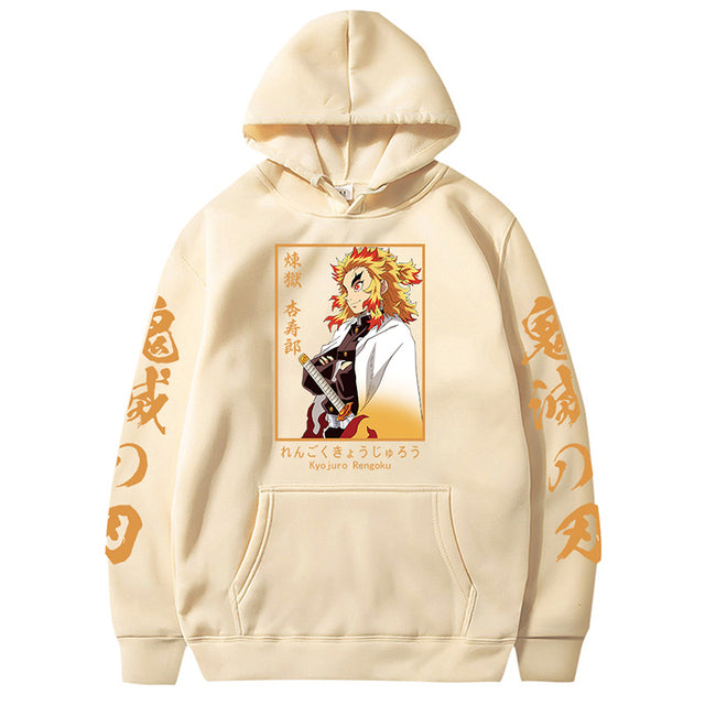 Sweat Demon Slayer Kyojuro Pilier de la Flamme Adulte Homme Femme Manches Longues