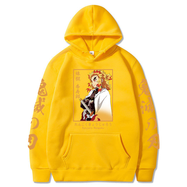 Sweat Demon Slayer Kyojuro Pilier de la Flamme Adulte Homme Femme Manches Longues