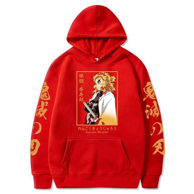 Sweat Demon Slayer Kyojuro Pilier de la Flamme Adulte Homme Femme Manches Longues