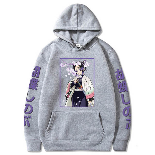 Pull Shinobu Demon Slayer Adulte Homme Femme Manches Longues gris