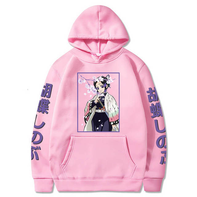 Pull Shinobu Demon Slayer Adulte Homme Femme Manches Longues rose