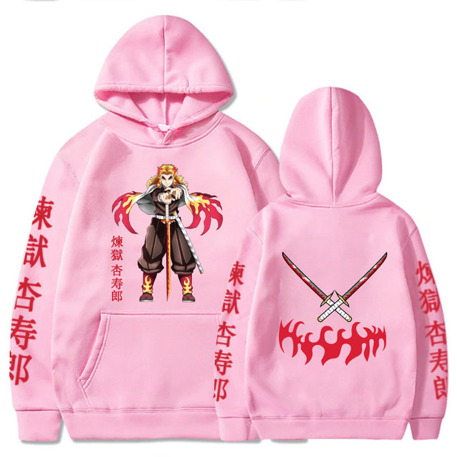Sweat à Capuche Demon Slayer Kyojuro Rengoku Adulte Homme Femme Manches Longues