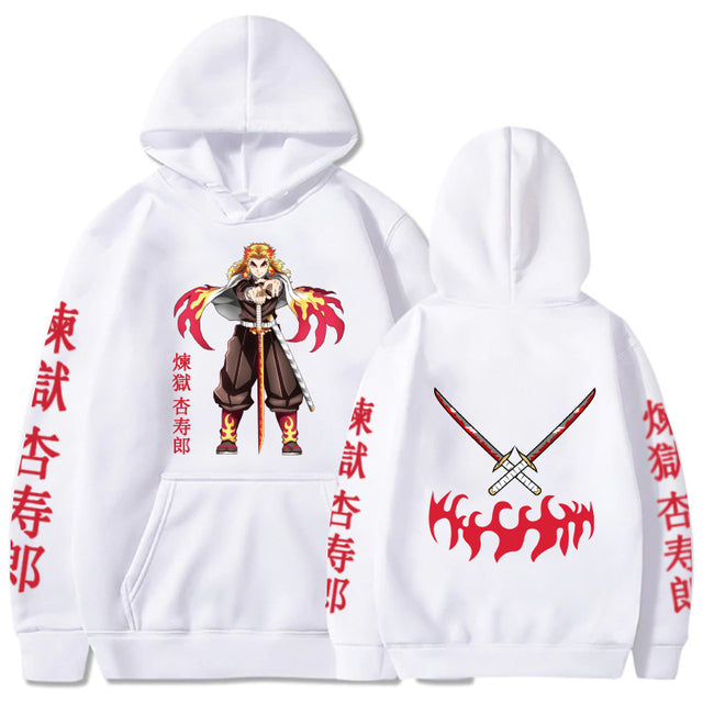 Sweat à Capuche Demon Slayer Kyojuro Rengoku Adulte Homme Femme Manches Longues