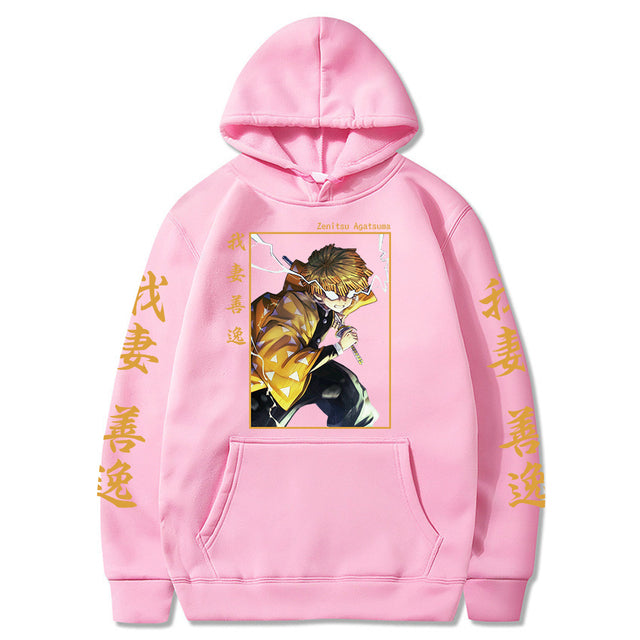 Sweat à Capuche Demon Slayer Zenitsu Adulte Homme Femme Manches Longues