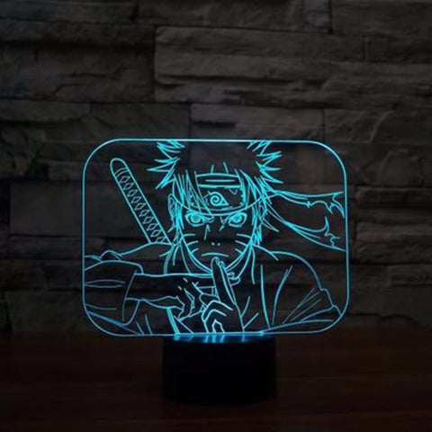 Lampada a LED Naruto Neon 3D per decorazioni Manga da comodino o da ufficio